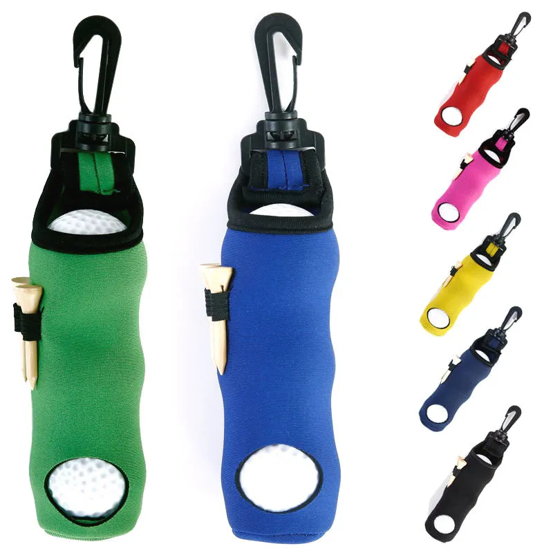 Portable Small Golf Ball Bag Golf Tees Holder Carrying Storage Case Neoprene Pouch with Swivel Waist Belt Q0705