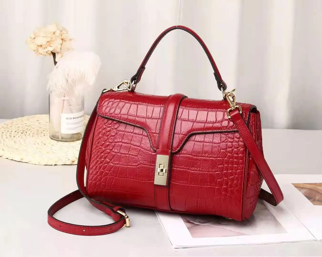 Buy GOURibags Stylish Trendy Golden Handbags Shoulder Soft Leather Bag  Women Ladies Girl Purse Office Bag Party Wedding Casual PU Tote Gift Sale  Handle Handbag Red Color Sling Bag at Amazon.in
