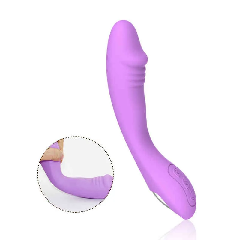 Nxy Vibrators Фабрика цена оптом Женщины секс игрушки 10 режимов мастурбатора VAGINA G SPOT MASSAGER фаллоимитатор вибратор мягкий силиконовый USB перезаряжаемый 0106