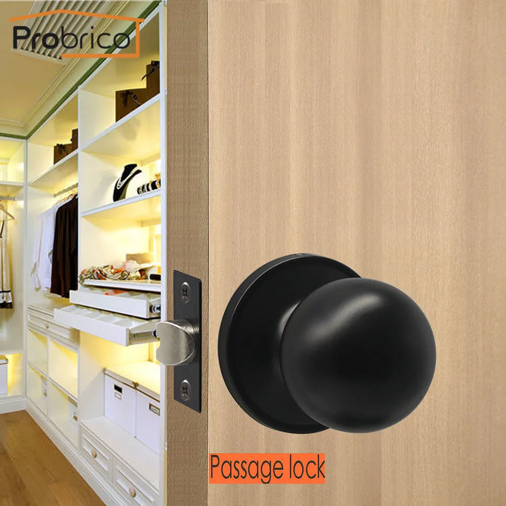 GOBEKOR Lot De 3 Boutons De Porte De Passage Avec Finition Noire, Boutons De Porte Intérieure