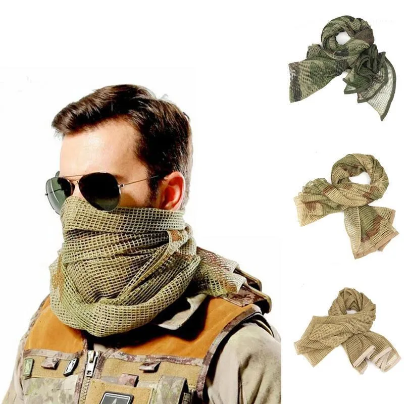 Men's Military Scarves Arab Tactical Desert Shawl Breathable Shawls Net Cloth Scarf US Army Soldiers CS Combat Camouflage Scarve Cycling Cap