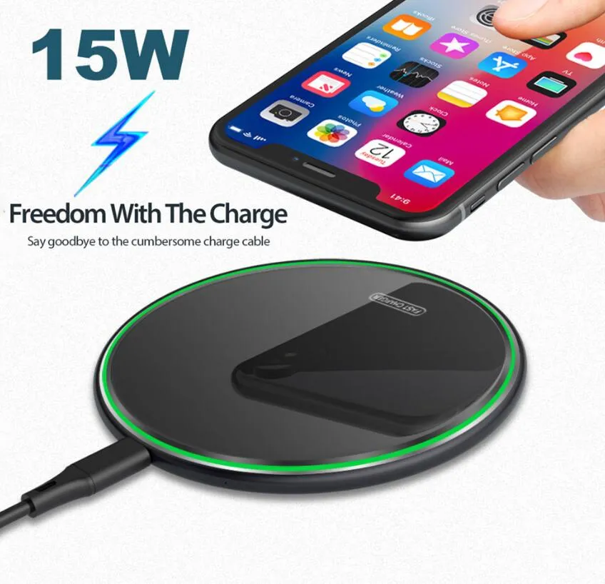 15 W Qi Wireless Charger Pad na iPhone 12 13 Pro Max Mini 11 XS 8 Lustro Szybkie ładowanie Samsung S20