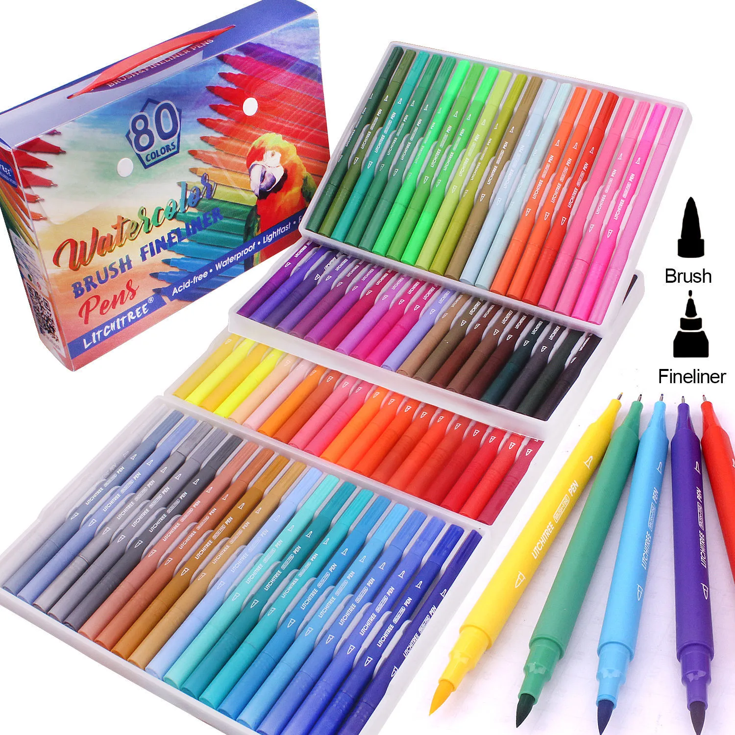 Wholesale Adult Coloring Brush Marker Pens Dual Tip Brush Pens