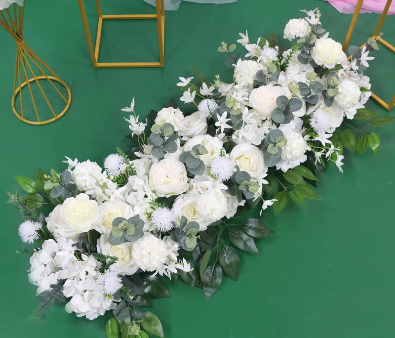 JAROWN Wedding 100cm Flower Row Arch Arrangement Flower Stage Road Lead Flower Wedding Scene Layout Party Decoration Floral (2)