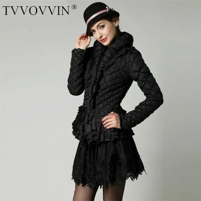 Tvvovvin Limpo Stock Outono inverno Manter Borlas Quentes Silm Tops Sexy Casaco Mulher Parkas Grosso Z845 201029