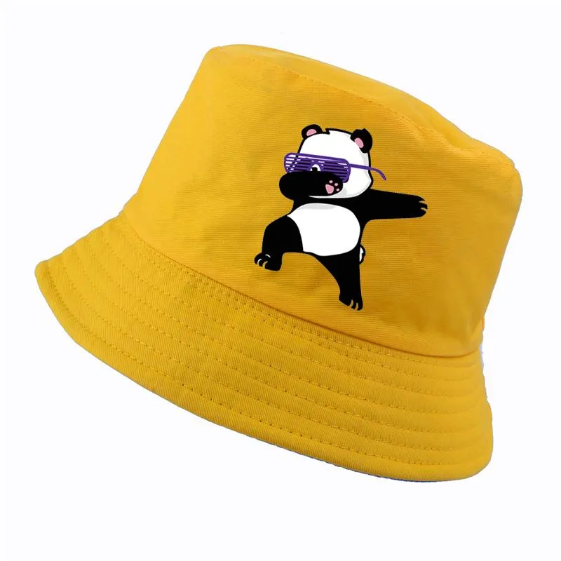 Cloches Cartoon Panda Funny Bucket Hat Fashion Men Women Cotton K