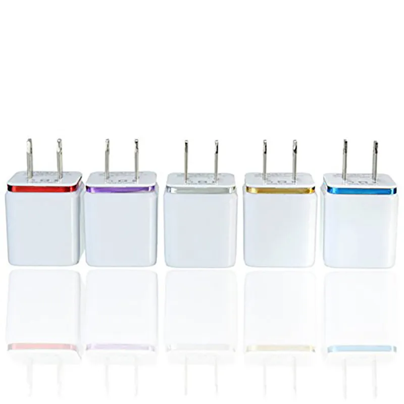 Alta qualità 5V 2.1/1A Caricabatteria da parete USB da viaggio CA doppio US per adattatore per telefoni cellulari Samsung Galaxy HTC