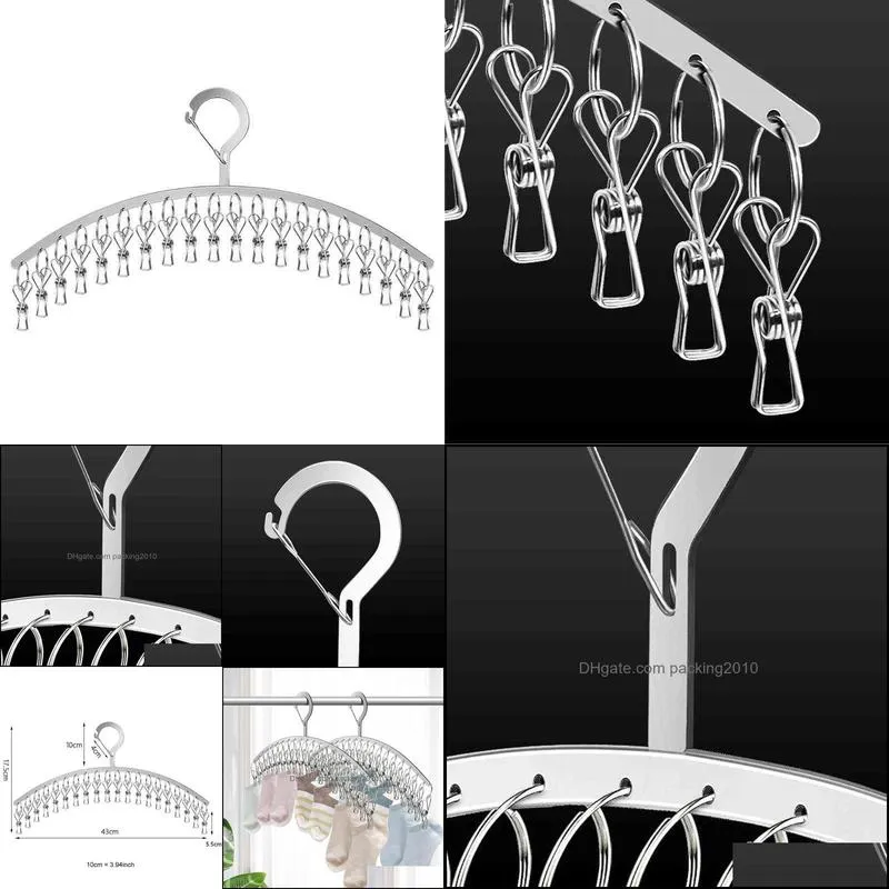 20 Clips Stainless Steel Windproof Clothespin Laundry Hanger Clothesline Sock Bra Drying Rack Clothes Peg Airer Dryer 220117