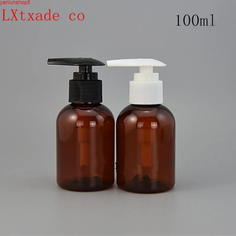 100ml Brown Red Plastic Pump Perfume bottle Wholesale Retail Originales Refillable Shampoo Lotion Empty Packaging Containersgood quantity