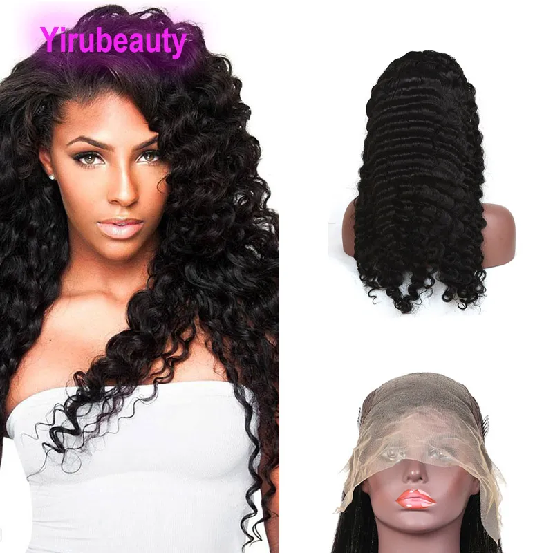 13*6 Lace front Wig 22inch Deep wave Malaysian 100% Human Hair Thirty By Six Wigs Curly Products Free Part 22"