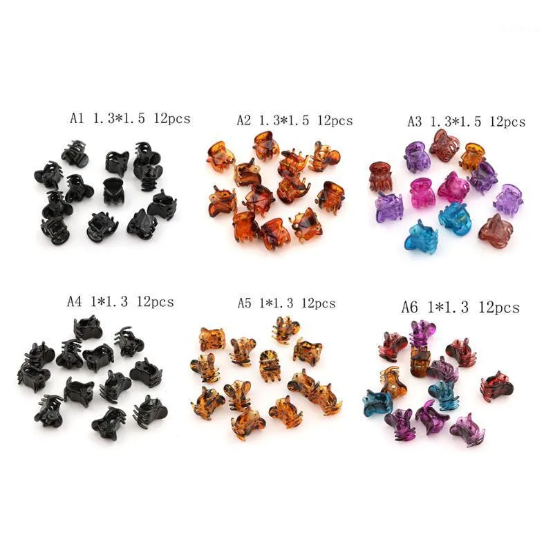 12pcs mini pinces petites pinces à cheveux en plastique mode filles crabe cheveux griffe cadeaux1