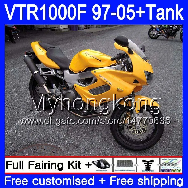 Vücut + Tank Honda SuperHawk VTR1000F 97 Koyu Sarı 98 02 03 04 05 56 Hm.92 VTR1000 F VTR 1000 F 1000F 1997 2002 2003 2004 2005 PERAKTİK