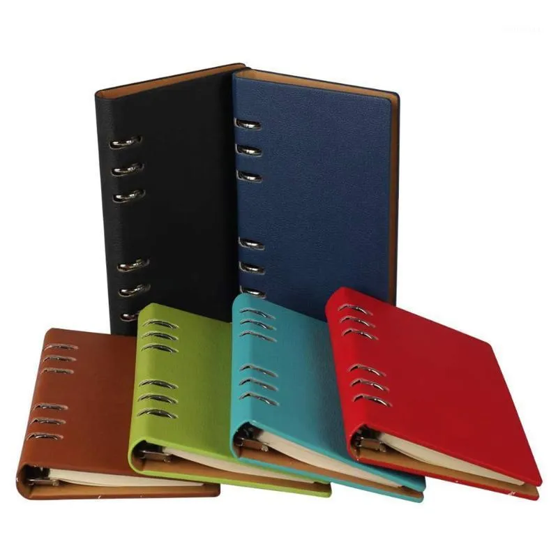 A6 / A5 / B5 Classic Refillerbar Planner Notebook Loose Pocket Läder 6 Hål Ring Binder Journal Hard Cover Diary Business Notebook1