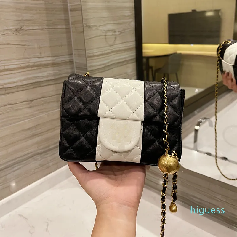 Tasarımcı-Kadınlar Omuz Deri Çanta Moda Flap Zincir Küçük Altın Topu Crossbody Klasik Elmas Kontrol Çanta Tote Çanta