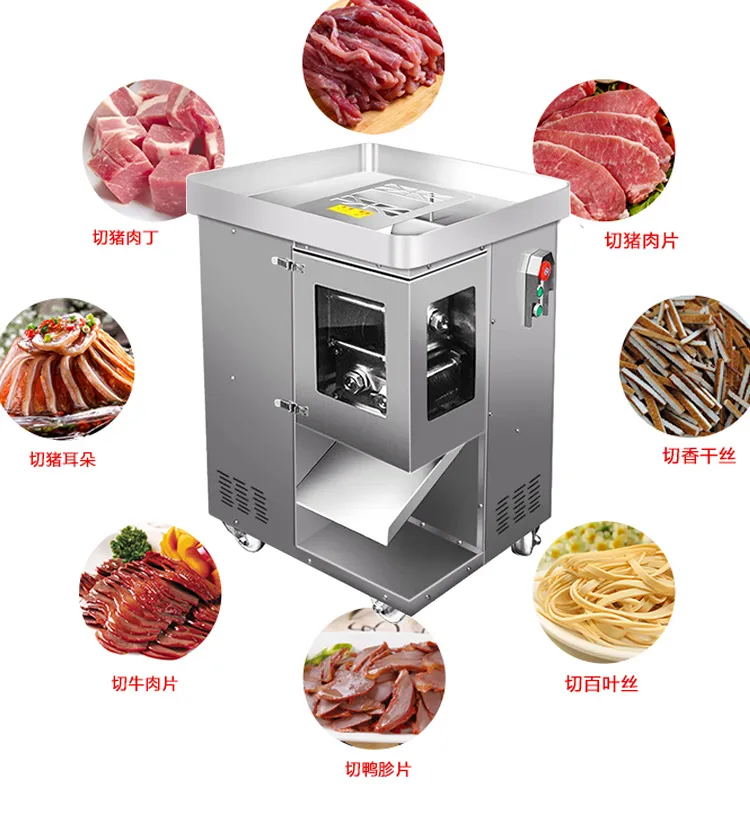 2021 máquina de corte duplo de aço inoxidável cortador de fatiadores de carne multifuncional Multifuncional carne elétrica picada mincer500kg / h