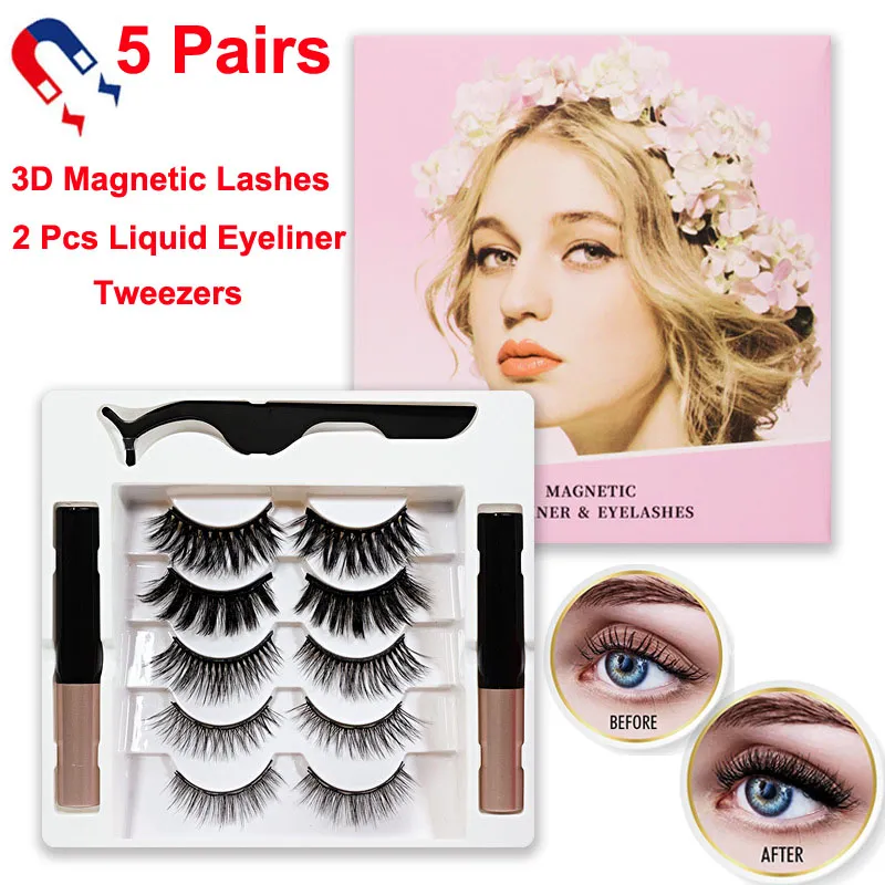 Eyelashes With Eyeliner With Eyeriner Kit Thicker