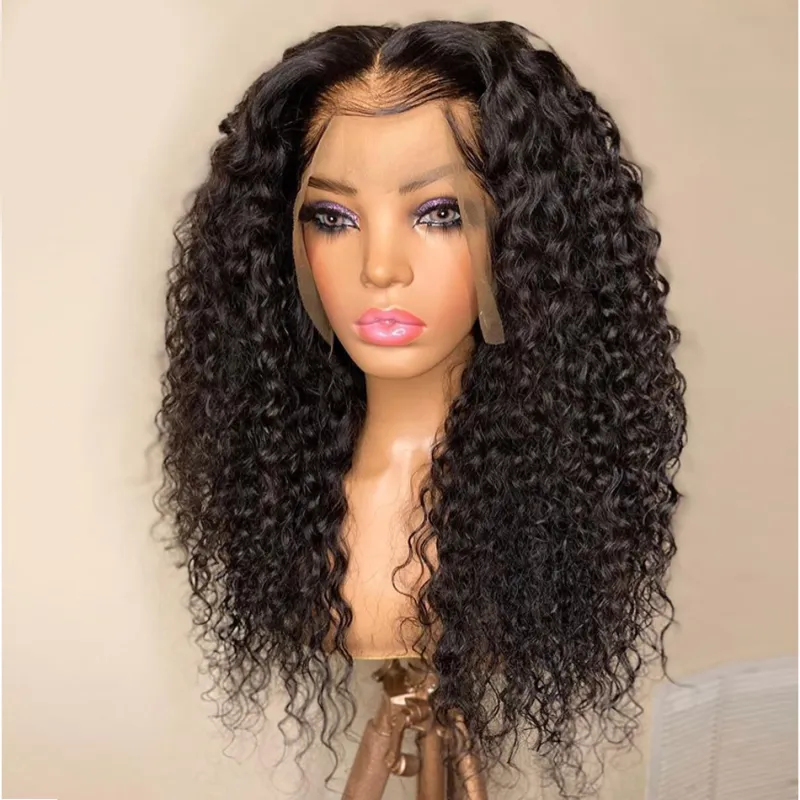 13 6 T Part Lace Frontal Wig Curly Pre Plucked With Baby Hair 5x5