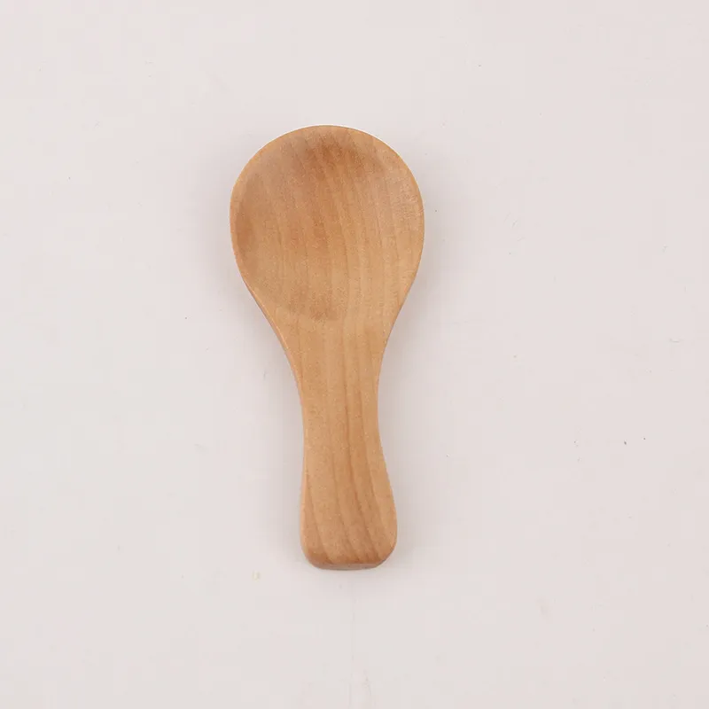 8.5*3.5cm Handmade Natural Wooden Milk Ice Cream Tea Spoons Solid Color Dinner Tableware Kitchen Home Tools