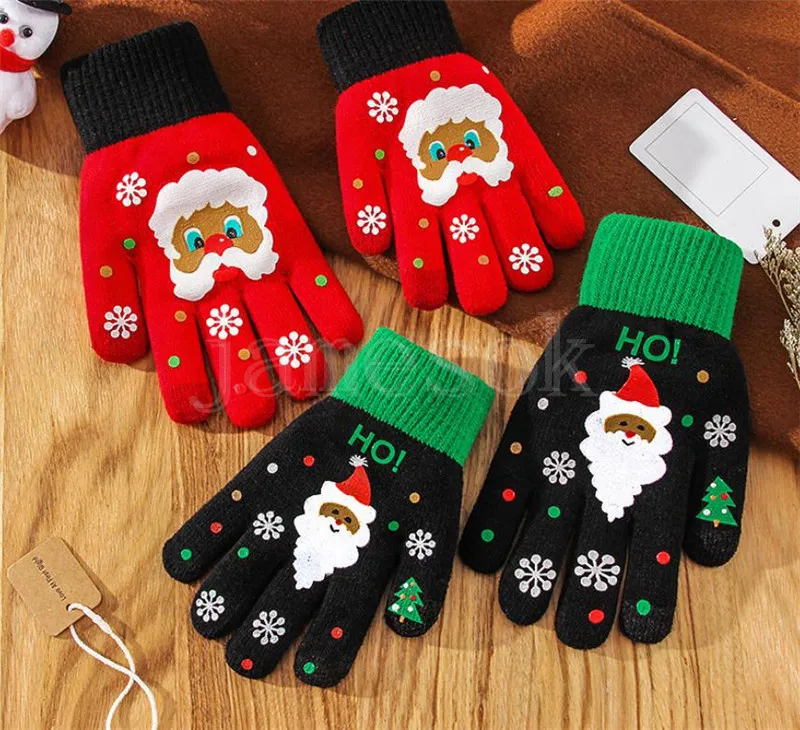 Guanti da maglia touch screen autunnali e invernali Guanti caldi natalizi Decorazioni natalizie guanti caldi per esterni DB091