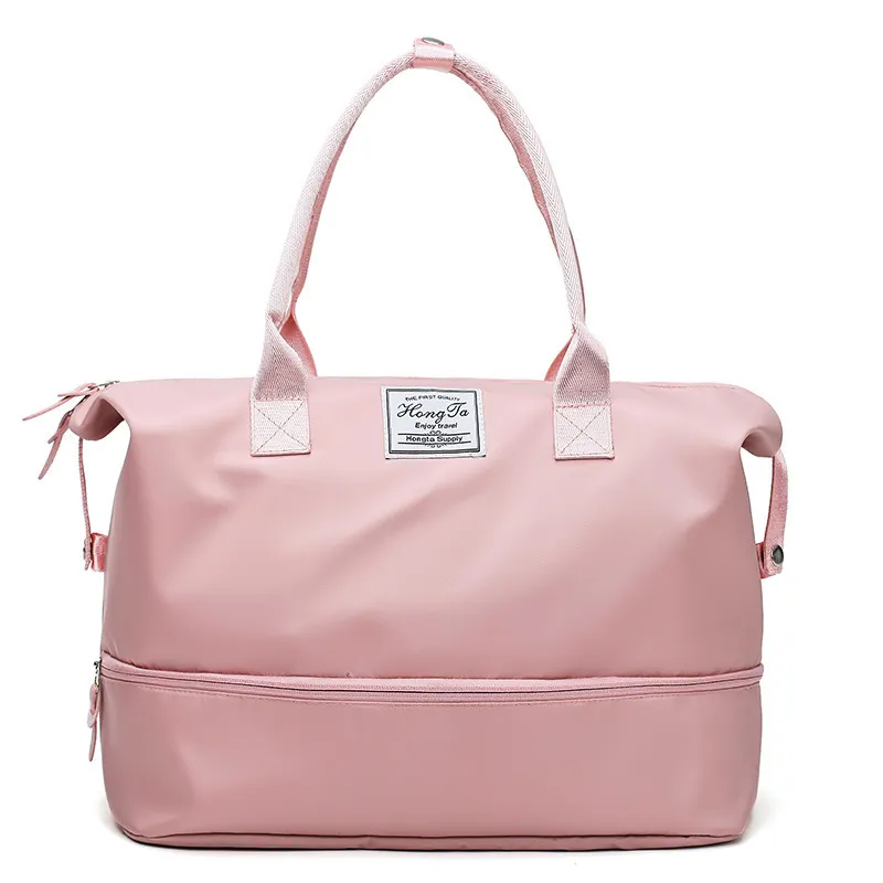 Borsa da palestra lucida Borsa da fitness da viaggio asciutta e bagnata per uomo Borse Tas Borsa da viaggio in nylon da donna con tasca per scarpe Sac De Sport Q0705