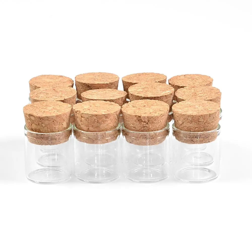 4ml Small Empty Test Tube Glass Container with Cork Transparent Mini can Make Handicraft Wishing bottles Cosmetic Perfume Vials