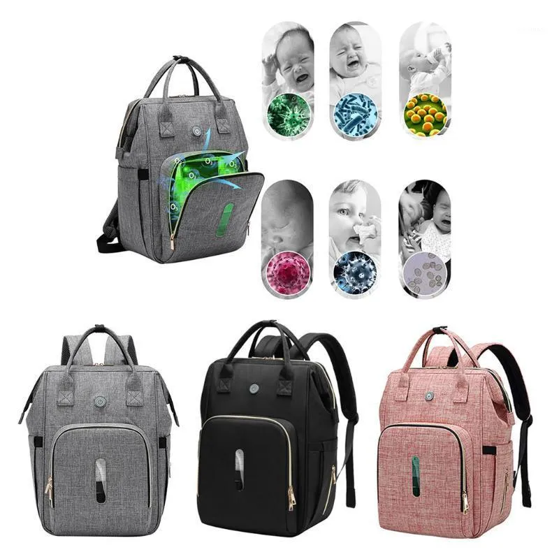 Bolsas de almacenamiento Bolsa de desinfección con ozono para biberón/ropa interior/herramientas de belleza/máscara USB recargable LED esterilizador portátil