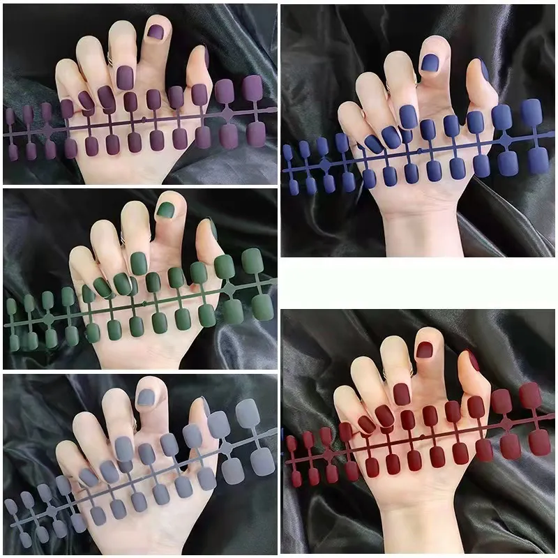 24 PZ STACCHIABILE Punte per unghie false colorate per un'estensione per unghie Manicure FAI DA TE