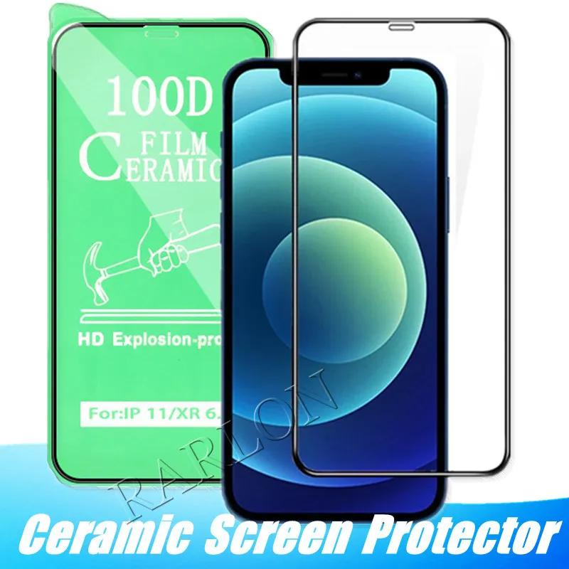 Full Cover Ceramic Soft Screen Protector Film för iPhone 15 Pro Max 14 13 13Pro 12 12Pro 11Pro 11 XS XR 8 7 6s Plus inget härdat glas