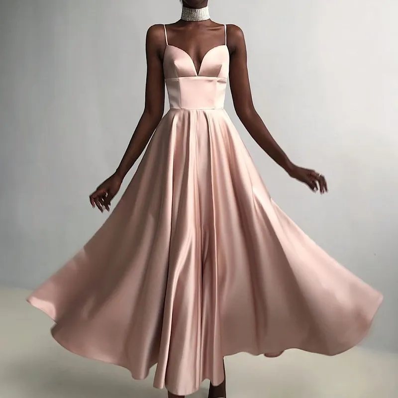 2022 robes de soirée sexy avec bretelles sans manches dos nu sur mesure robe de bal en satin longueur de plancher détachable traînant robes de soirée