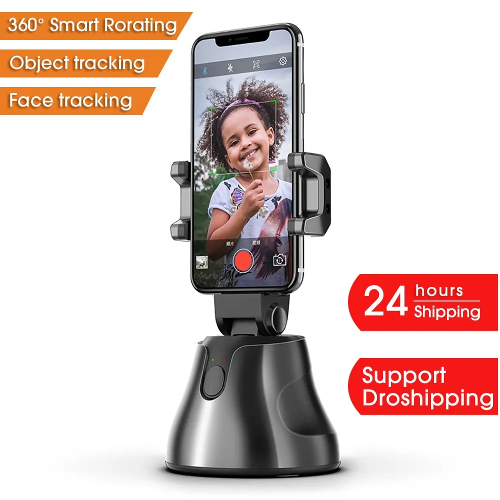 المحمولة الكل في واحد السيارات الذكية الرماية selfie عصا 360 درجة دوران السيارات التتبع وجه كائن تتبع كاميرا الهاتف حامل