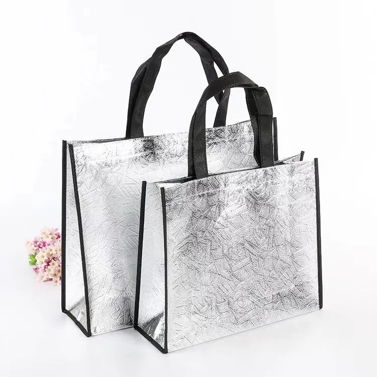 Reusável das mulheres Saco de compras Grande capacidade de lona de lona Envoltório de lona de viagem sacos de armazenamento laser glitter feminino bolsa de bolsa de compras de compras