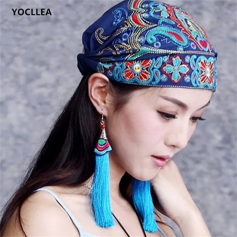 Primavera Outono Vintage Casual Caláss Chapéu Para Mulheres Ajustável Hip Hop Caps Chinês Bordado De Algodão Beanies Cap Feminino Hats Y201024