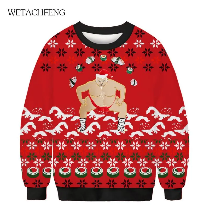 Mode – Lustiger hässlicher Weihnachtspullover für Herren und Damen, 3D-Neuheit, Urlaub, Weihnachten, Pullover, Sweatshirt, Übergröße, Pullover, Tops, Herrenbekleidung