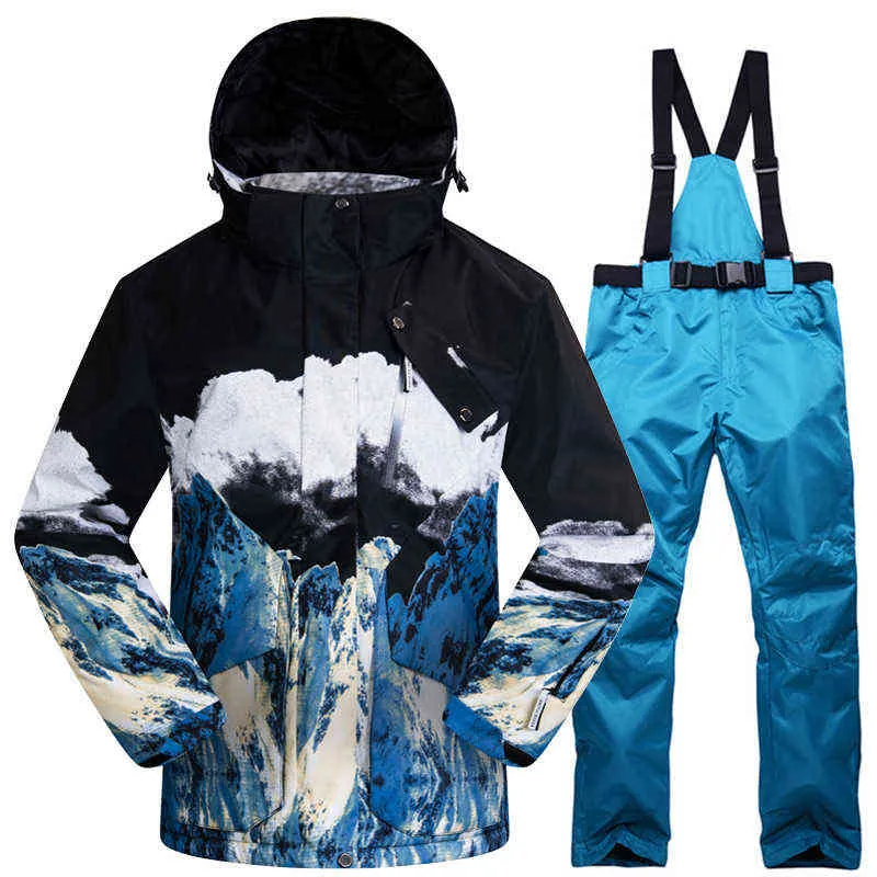 Trajes de nieve al aire libre de invierno para hombre, trajes de esquí,  chaquetas a prueba de viento, ropa deportiva y pantalones de nieve