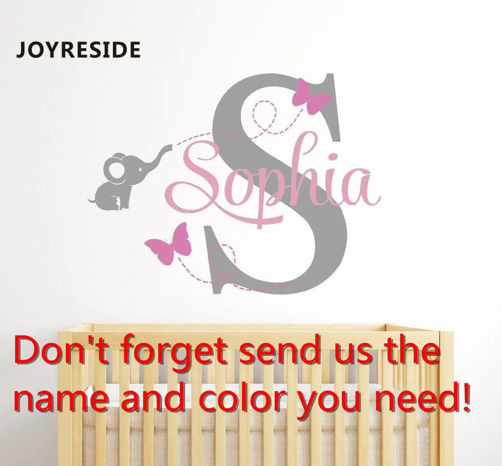 Calcomanía De Pared De Elefante Personalizado Calcomanías De Nombre De  Habitación Para Niños Personalizadas, Decoración De Guardería Para Bebés  XY001 Y2024102 De 7,04 € | DHgate, image size:1000x927