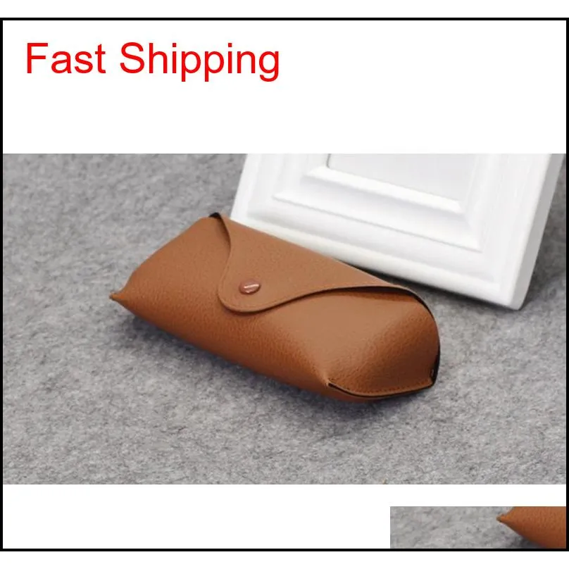 wholesale black sun glasses case retro brown leather sunglasses box discount cheap fashion eye glasses pouch without cleaning cloth