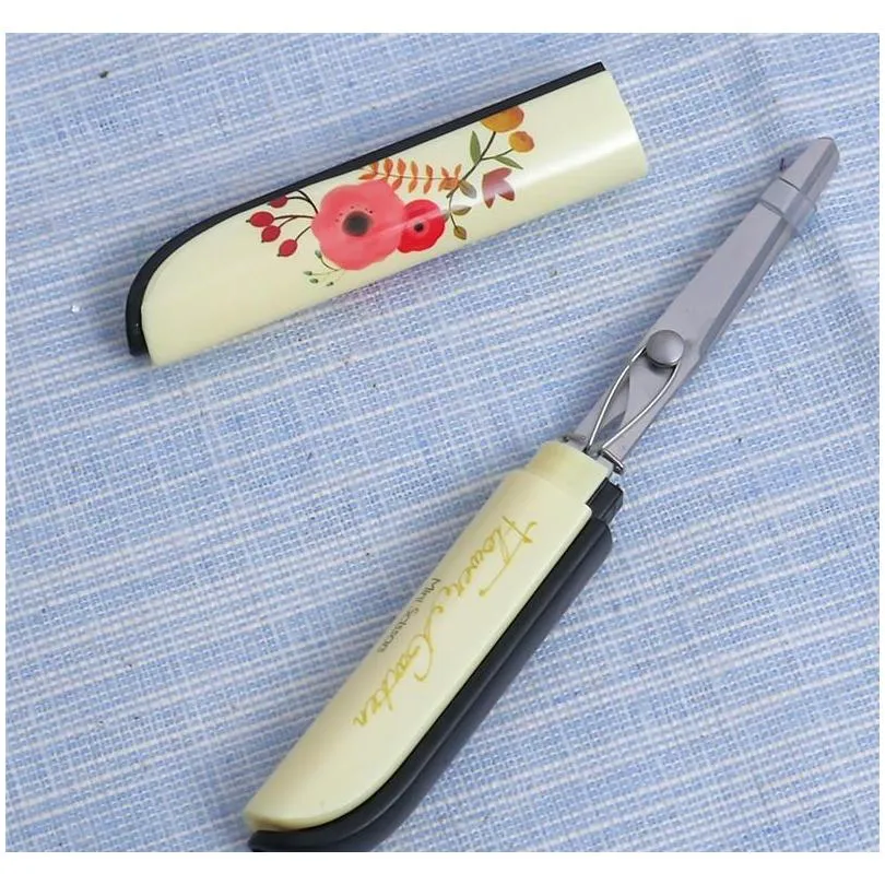 student children safety portable folding type scrapbooking scissors office cutting supplies chinese style flower for kids gift 