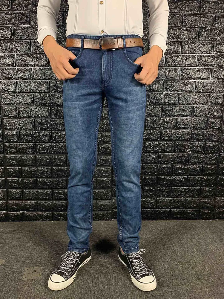 BILLIONAIRE Jeans Coton hommes nouvel été mince mode casual broderie affaires zipper élasticité grande taille 29-42 Angleterre 201111257j