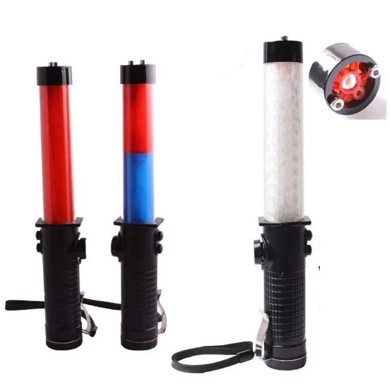 30 cm EU / US Ładowarka Wielofunkcyjna Light Light Laser Whistle Buzzer Broken Okno Magnetyczne Fire Evacation Roadsafety Ogrzewa Wand LED Bezpieczeństwo Baton