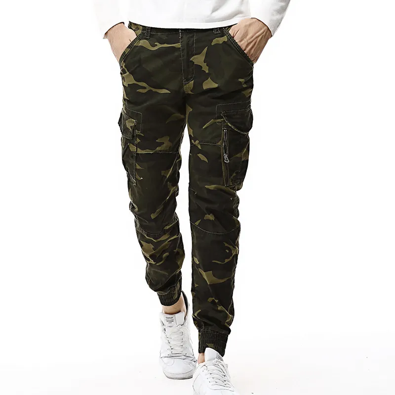 2020 pantalons pour hommes pied élastique fermer pantalon skinny tactique militaire hommes pantalon cargo multi-poches salopette pantalon camo pour homme 38 LJ201007