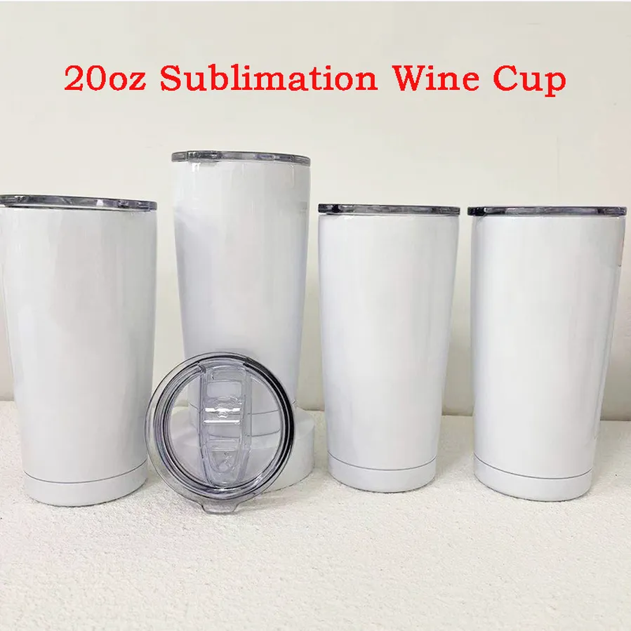 Сублимация кофейных кружков с сублимацией с герметичными крышками тумблеры стаканы из нержавеющей стали вакуумной винной чашки для открытия 0302