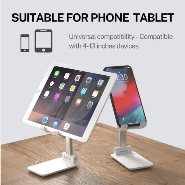 Vendita calda Supporto per telefono da scrivania pieghevole per iPhone iPad Supporto da tavolo per tablet da tavolo pieghevole portatile universale esteso 20 pezzi