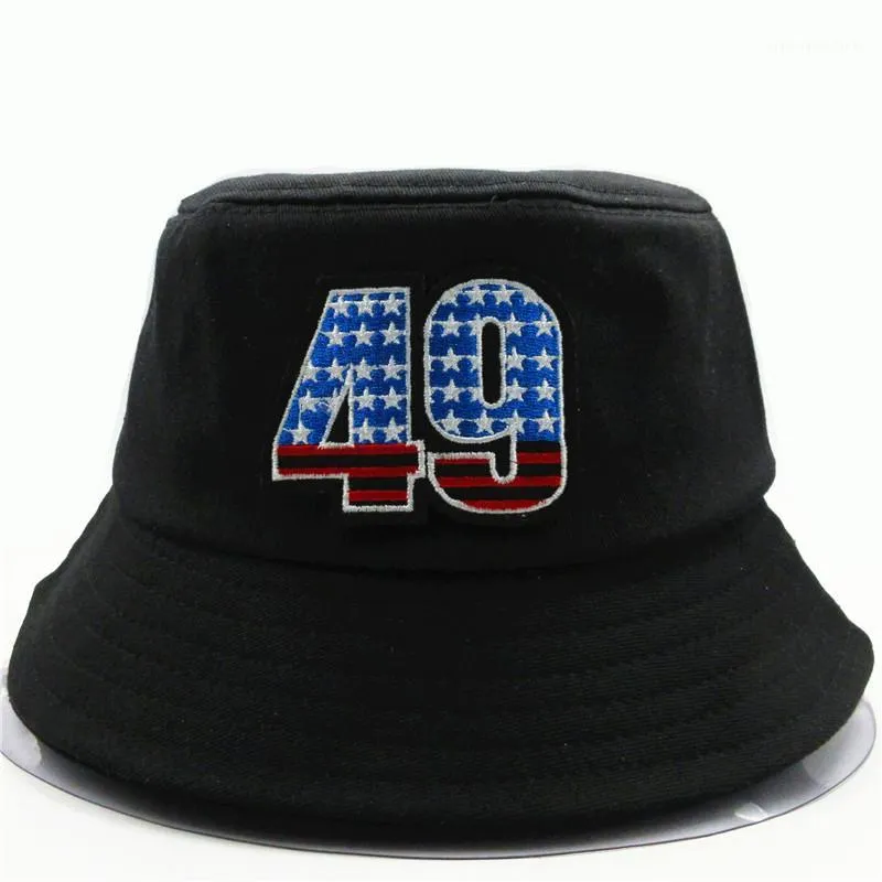 Cloches Geometric 49 Embroidery Cotton Bucket Hat Fisherman Autdoor Travel Sun Cap Hats for Kid Men Women 591
