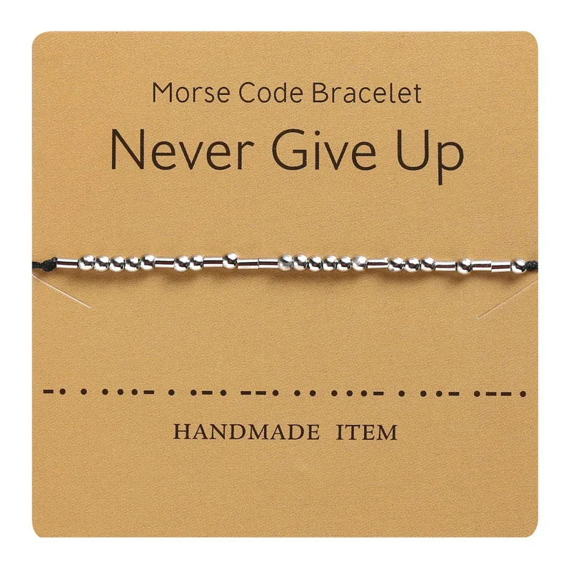 Wens Amazon Hot Koop Morse Code Alfanumerieke Paar Armband Secrect Lucky Bracelet