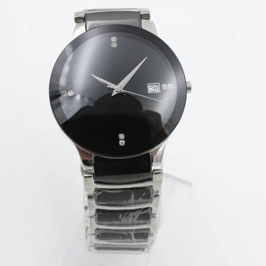 2021 new hot couple watch high quality date ceramic black quartz movement top sales fashion watch