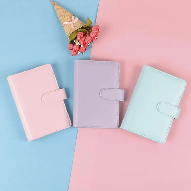 high quality A6 Colorful Creative Macarons Binder Notebook Shell Loose-leaf Hand Ledger Diary Stationery Cover Gifts Office Supplies