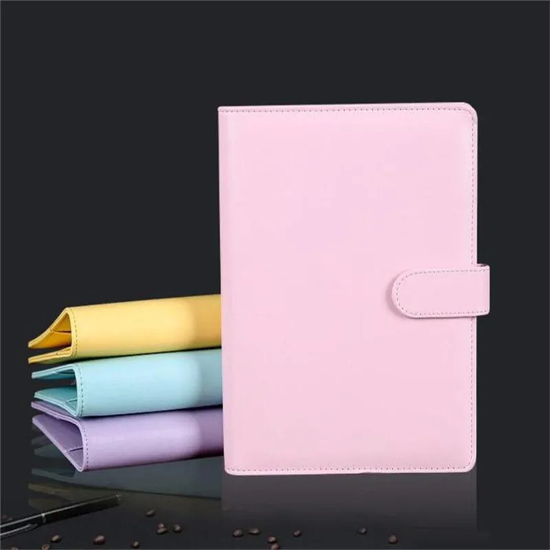 Wholesale Refillable Loose Leaf Macaron Binder A5 Notebook Cover With Buckle Closure A5