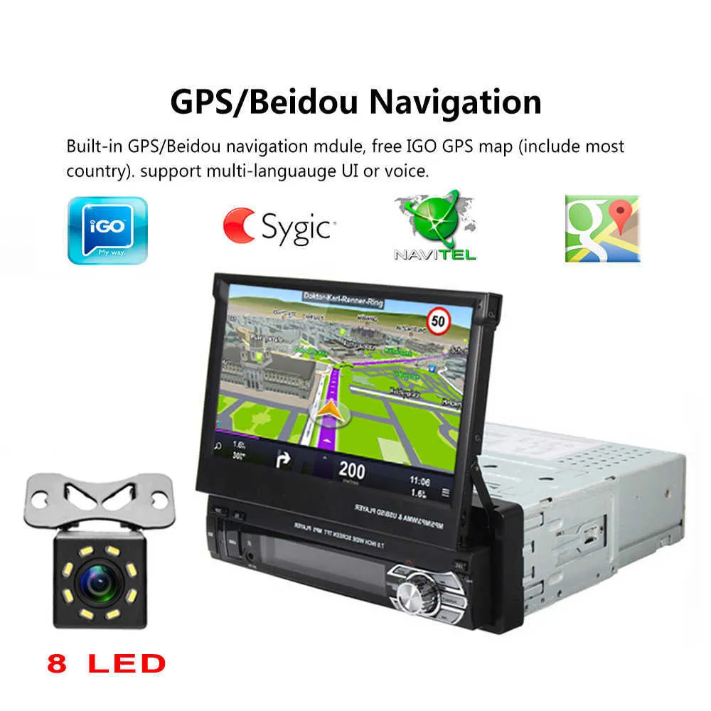 1 Din 7 Autoradio Universel GPS Navigation Autoradio Lecteur Vidéo  Bluetooth Écran Tactile Rétractable MP5 Audio Stéréo Du 122,45 €