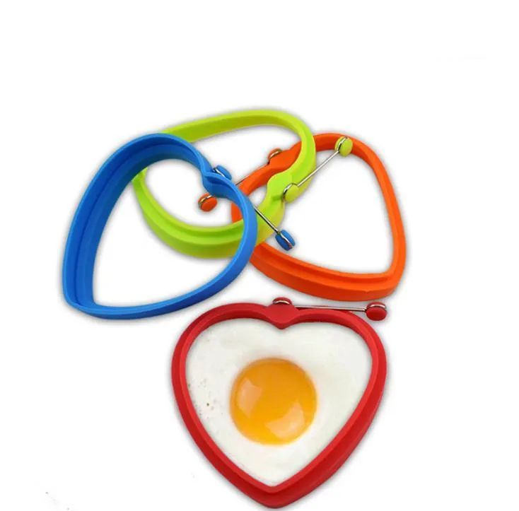 Round Heart Fry Egg Ring Pancake Tools Poach Mold Silicone Egg-Ring Molds Kitchen Cooking Tool Rings Pancakes Baking Accessory SN3036