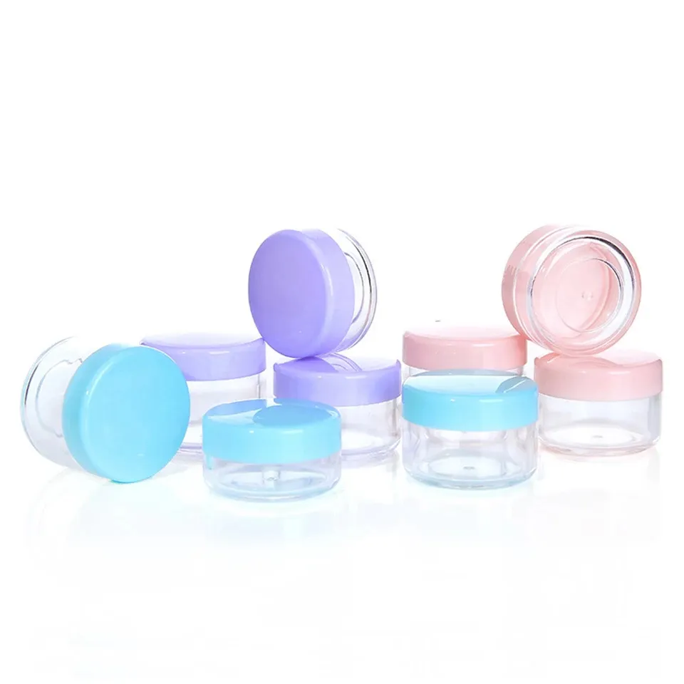 Plastic Jar 15g Wax Containers Box Empty Travel Jar Case Small Cosmetic Pot With Lid Face Cream Lip Balm Container Portable Jars GGE1719